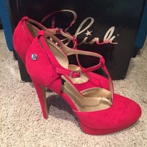 Blink Euro 39 Red T-Strap Red Heels